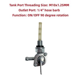 2PCS Fuel Tank Shut Off Valve for Briggs & Stratton 310574GS 193272GS 204743GS for 50cc 70cc 110cc 125cc Dirt Bike ATV for Honda EU1000i EU2000i EU3000i Generator M10 x 1.25mm Outlet Port 1/4"