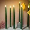 Ni-JASW Green Flameless Taper Candles with Remote Timer, Flickering Battery