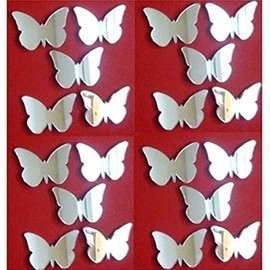 Super Cool Creations Shatterproof BUTTERFLY Mirrors- Pack of 20 (4cm x 3cm Each)