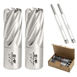 2-pack, 3/4" Cutting Diameter x 1" Depth of Cut for Magnetic Drill Press