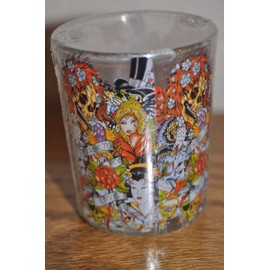 3 X Ed Hardy Large Round Shot Glass SCENTED CANDLES tealight candle and holders (any 3)