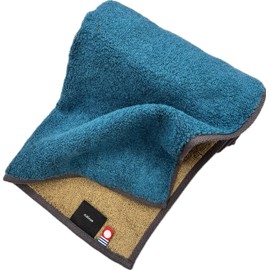 kainoo Imabari Towel Face Towel, Traditional Japanese Color, 13.4 x 33.5 inches (34 x 85 cm), Blue Color x Raw Wall Color, Made in Japan, Imabari, Gentle Texture, Commercial Towel, Beauty Towel,