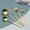 Evanda Gold Silverware Set 60 Piece Service for 12, Titanium