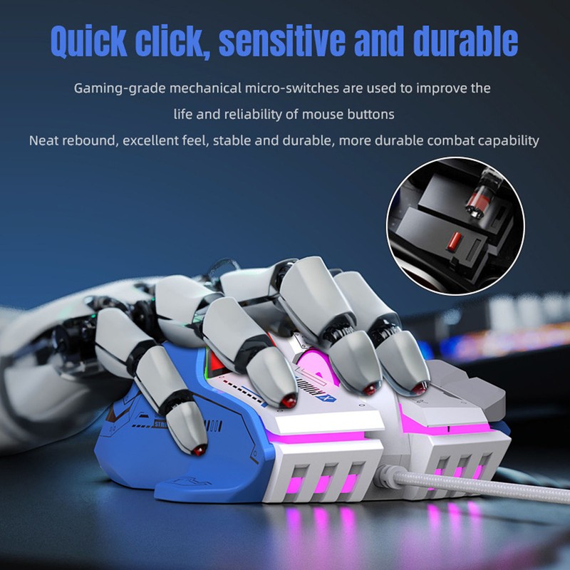 Wired Gaming Mouse 10 Button Macro Programmable 13 RGB Lighting