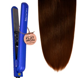 NuMe Silhouette Hair Straightener - Blue | Ceramic Hair Straightener Flat Iron | 1.25 Inch Ceramic Floating Plates