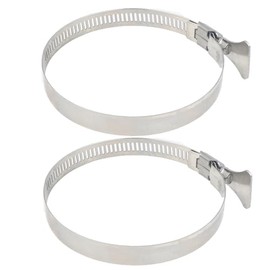 Hose Clamp, Hand Tightened Hose Band, 304 Stainless Steel, Set of 2, Compatible with 5.5 - 6.5 inches (141 - 165 mm), Universal Hose Band, Adjustable, No Tools Required (Φ 5.9 inches (150 mm)