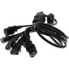 Tekit IEC 320 C14 Male Plug to 6XC13 Female Y