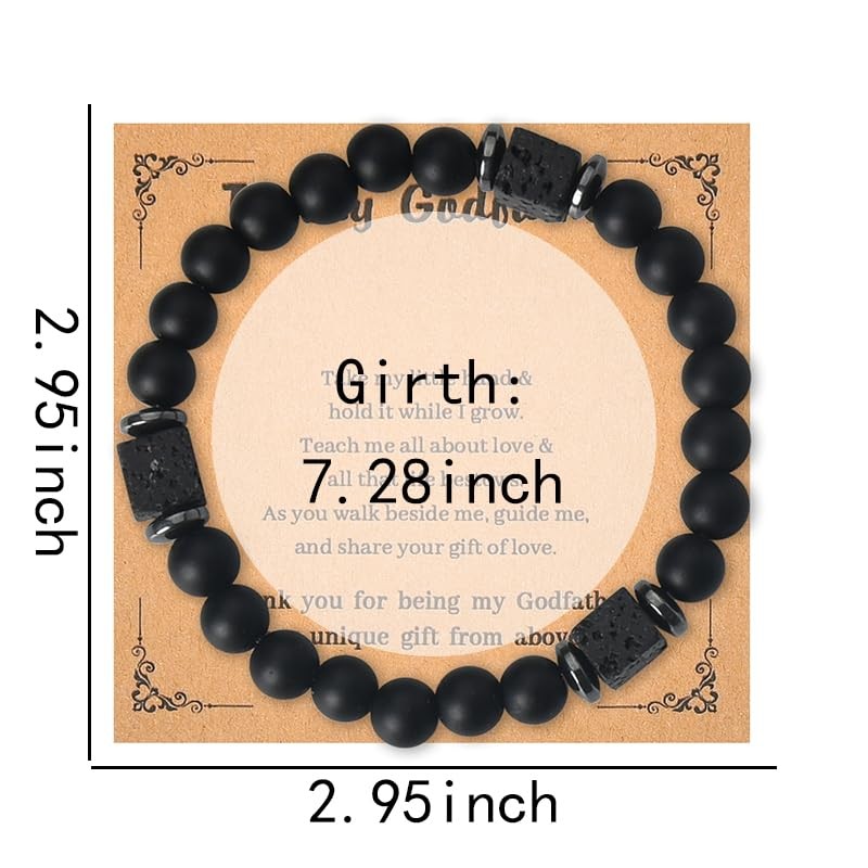 Godfather Bead Bracelet for Men Godparent Father's Day Christmas Gifts