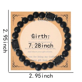 Godfather Bead Bracelet for Men Godparent Father's Day Christmas Gifts for Godfather Thank You Gifts from Godchild Godfather Birthday Gift for Men Godfather Natural Stone Bracelet for Men