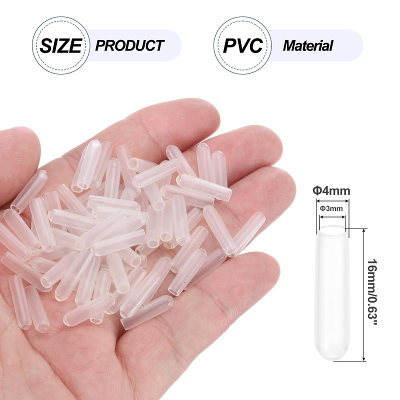 PATIKIL 3mm ID Rubber End Caps, 100Pcs Round Tube Bolt