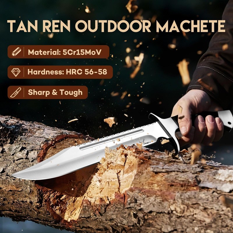 TAN REN Survival Knife Machete for Cutting Trees Heavy Duty