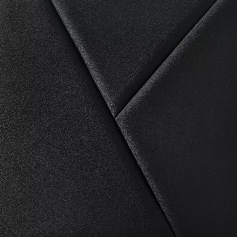 Lov4ever Metal Bed Frame with Geometric Litchi Grain Leather Headboard,