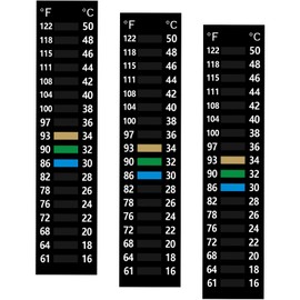 3PCS Aquarium Thermometer Strip 61-122℉(15-50°C), Easy-to-Read Fish Tank Thermometer Stick on Aquarium Test Strips for Aquarium Fish Tank, Adhesive Temperature Sticker Display for Brewing Aquarium
