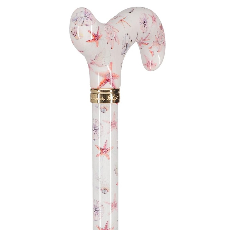 Royal RC Canes Watercolor Seashells Adjustable Designer Derby Cane –