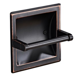 WZRUA Oil Rubbed Bronze Recessed Toilet Paper Holder,Pivoting Toilet Tissue Holder,Made of SUS304 Stainless Steel, in Wall Toilet Paper Holder with Bracket