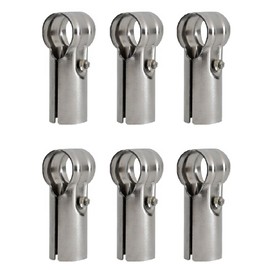 6 Pieces End Rail Clamp, 3.5 cm Stainless Steel T Pipe Clamp Connector Chain Link Fence Clamps with Screws and Nuts for Home, Warehouse, Shops