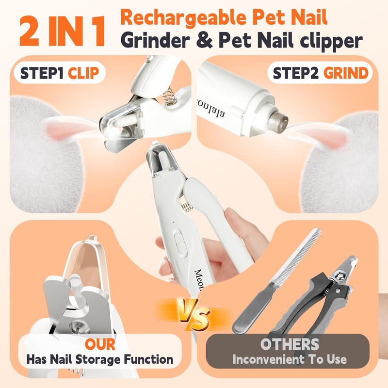 Meonlala 2-in-1 Dog Nail Trimmers & Dog Nail Grinder with