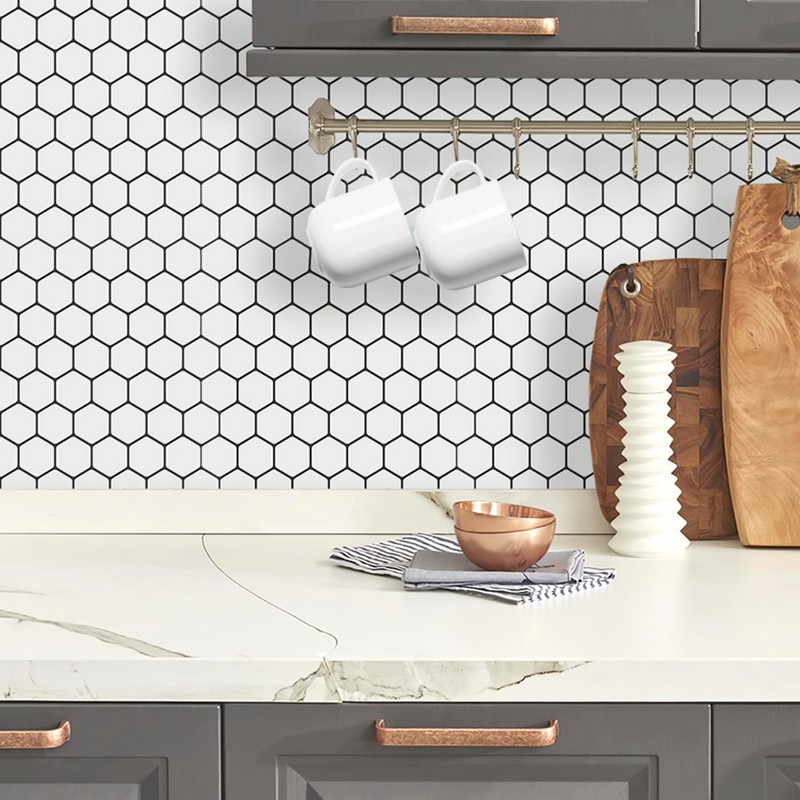 DÉCOR WOW Peel & Stick Backsplash for Kitchen & Bathroom,