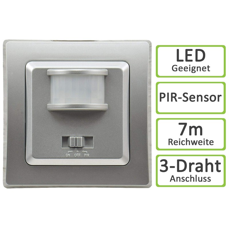Delphi Flush-Mounted Motion Sensor 160 °, Suitable for LED, 250
