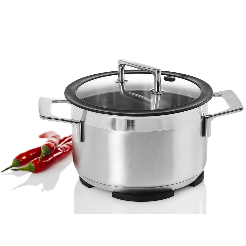 AdHoc TU41 ausziehbarer und Rutschfester Topfuntersetzer Flex, Silikon/Edelstahl