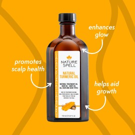 Nature Spell Turmeric Oil For Hair & Skin 150 ml, Increase Hair Elasticity, Skincare Oil Targets Inflammation, Made In The UK