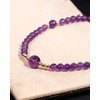 Jewboo Amethyst Crystal Beaded Anklet Bracelet for Women Reiki Stone