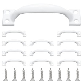 Mormchlots 12Pcs 98mm/3.86" White Metal Gate Retro Cabinet Handles, 3.86" Door Handles Garage Door Pull Handle, Rustic Barn Door Pulls Large Gate Handle