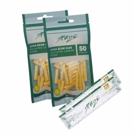 PURIZE Xtra Slim Size 6 mm Activated Carbon Filter 2 PURIZE Papers Yellow Pack of 100