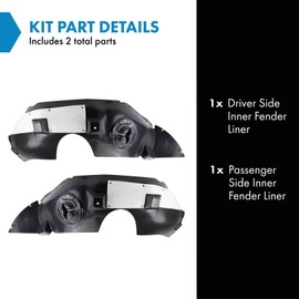 TRQ Inner Fender Liner Set Compatible with 2010-2013 GMC Terrain GM1248224 GM1249224