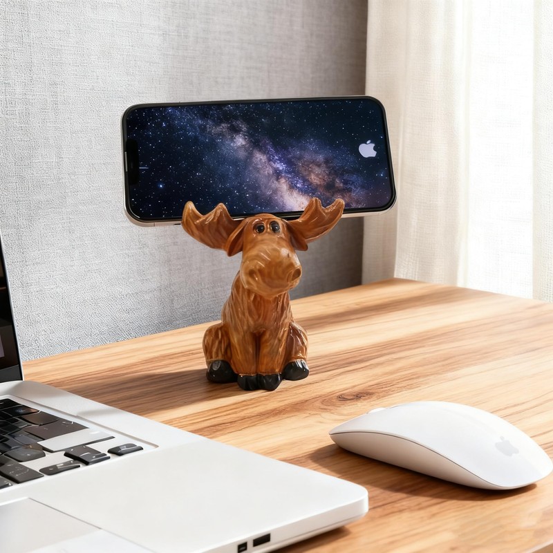 Moose Eyeglass Holder Stand, Cute Phone Stand For Desk, Key