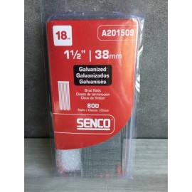 SENCO A201509 SENCO 18G x 1.5" Galvanized Straight Strip Brad nails - 5 packs of 800