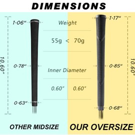 YAMATO - Empuñaduras de golf artríticas de gran tamaño para hombres y mujeres (8 piezas)