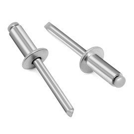 1/4" x 1/2" Aluminum Blind Rivets, Silver, 6.5 x 12.7mm Pop Rivets, 100 PCS