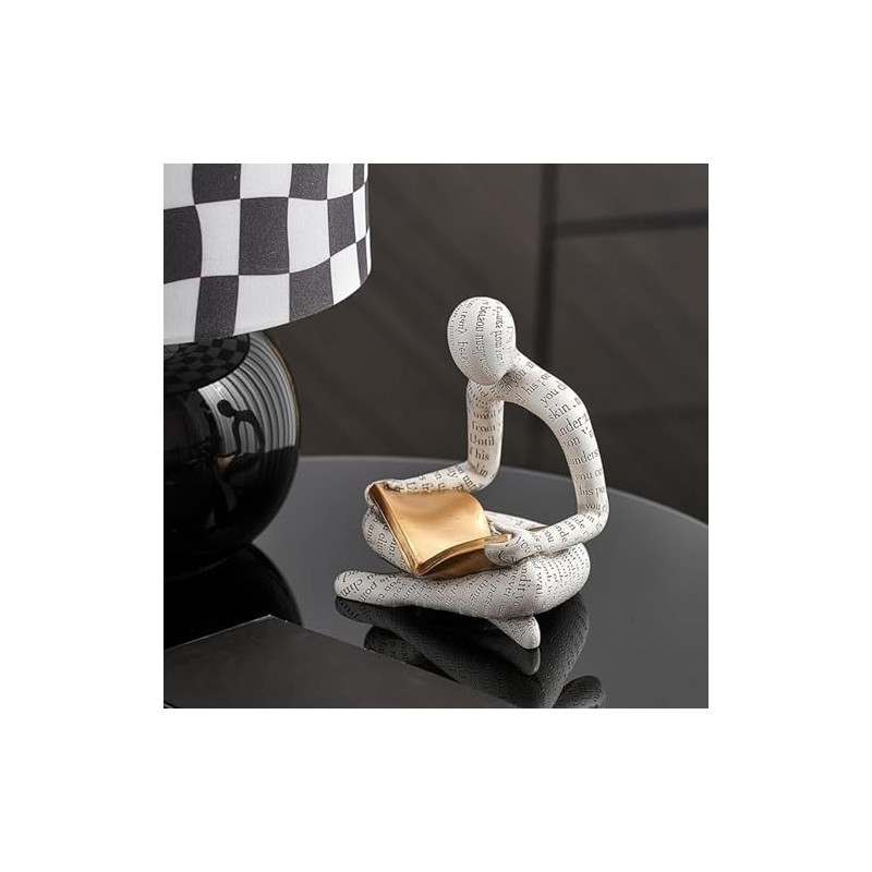 Home Decor Pulp Reading Thinker Statue Aesthetic Sculpture Room Decor
