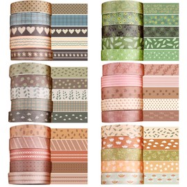JSTHHTT 30 Rolls Washi Tape Set, Masking Tape Decorative, Washi Tape Set, for Arts, DIY Crafts, Bullet Journals, Planners, Scrapbooking, Packaging (Rainbow Forests)