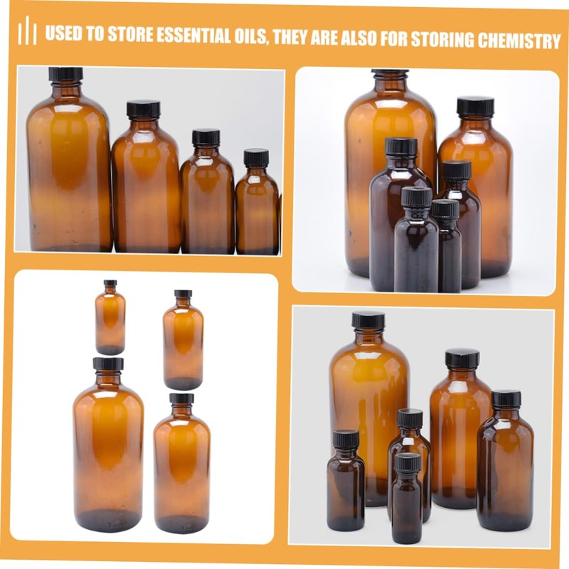 Alipis 4Pcs Bottle Amber Storage Bottles with Screw Caps for