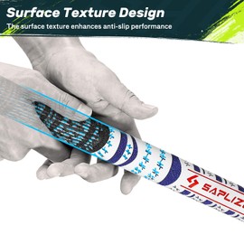 SAPLIZE Cross Corded Golf Grips 13 Pack, Low Taper Design, Multi-compound Hybrid Golf Club Grips, 13 Grips with 15 Tapes, Midsize, White, CL03 Series