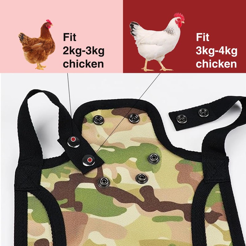 2 Pieces Premium Chicken Saddles with Stretchy Strap, Chicken Saddles