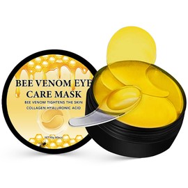 Krmspe Under Eye Mask - 60 PCS Bee Venom Under Eye Patches Anti-Aging & Firming, Hydrating Collagen Eye Patch with Hyaluronic Acid for Wrinkles, Dark Circles, Puffy Eyes, Fine Lines, Eye Bags