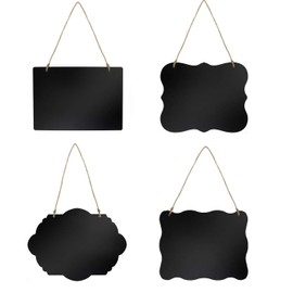 SKTMH 4 Pcs Mini Chalkboard Black Board Chalkboard Board Solid Hanging Type Doodle DIY Bulletin Board Message Board Drawing Board Open Open Close Sign Store Coffee Shop Home Entrance Interior