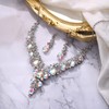 Clearine Wedding Bridal Jewellery Set Teardrop Rhinestone Cluster Statement Necklace