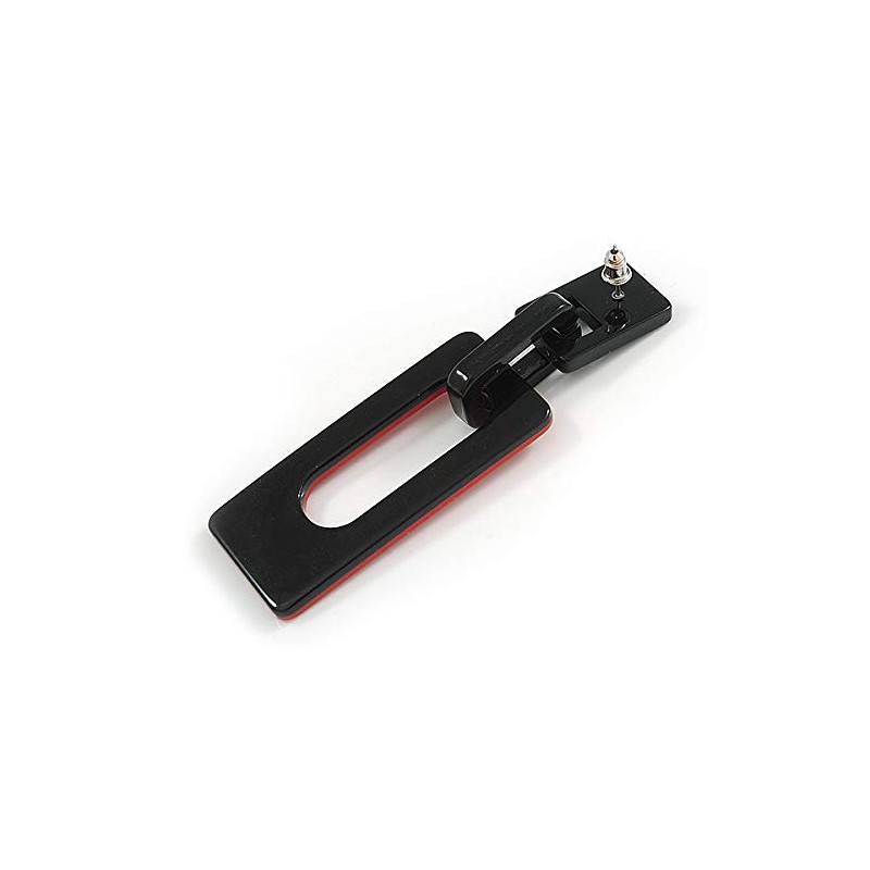 Red/Black Square Acrylic Drop Statement Earrings - 90mm Long