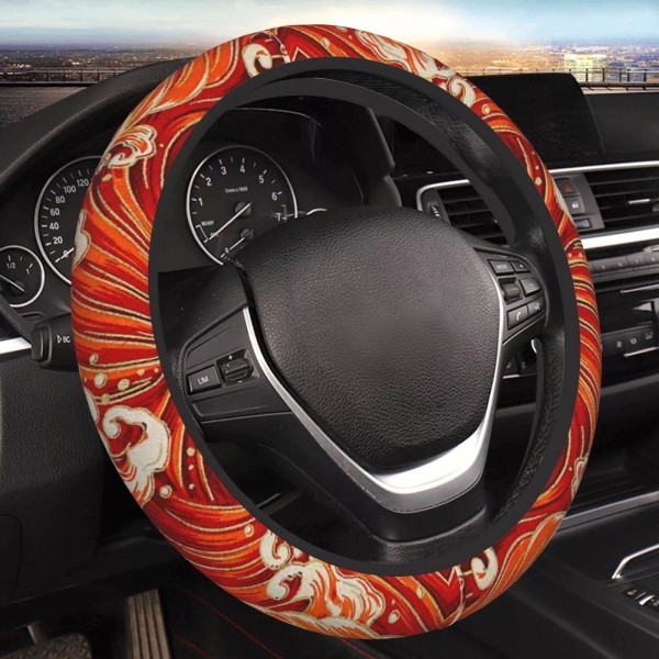 Unbranded Universal Red Wave Soft Flexible Fabric Car Auto Steering