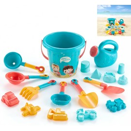 18PCS Juguetes de Arena para Playa,Camión Volquete, Cubo Plegable, Palas, Moldes de Arena de Dinosaurios y Animales Marinos,Ideal para Regalo