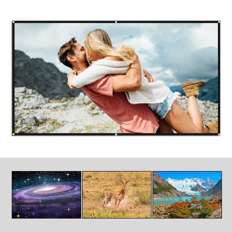 Projector Screen, 100/150 Inch Portable Projection Screen Widescreen 16: 9