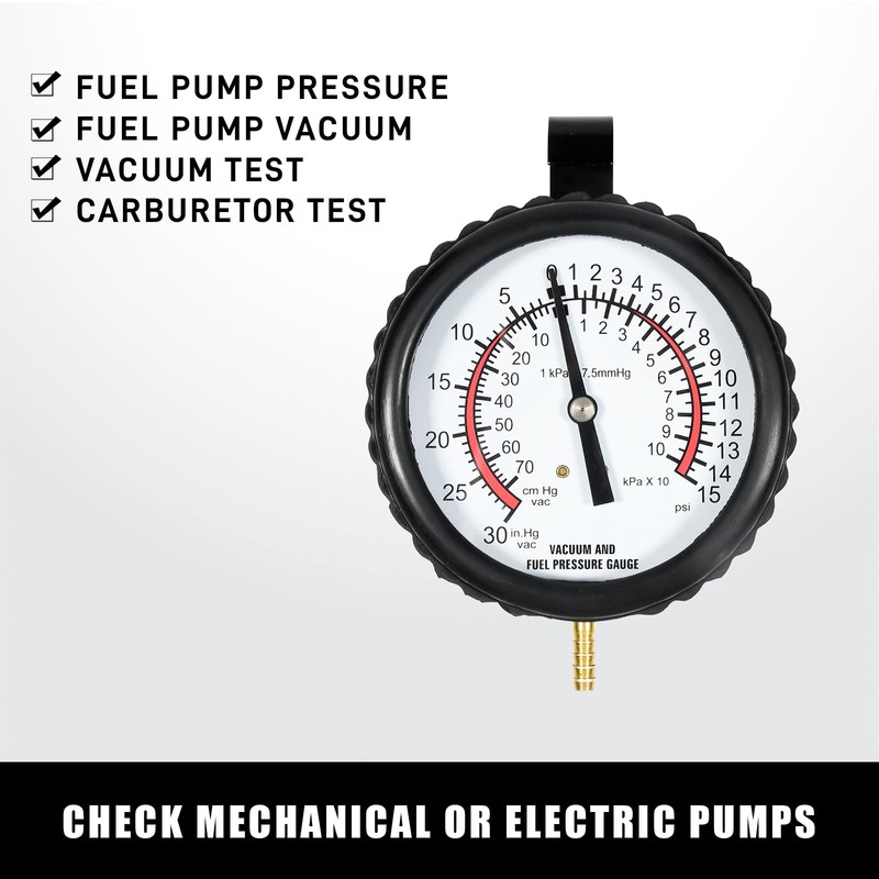 PESIKO Fuel Pump Tester Gauge Kit, Leak Carburetor Pressure Diagnostics