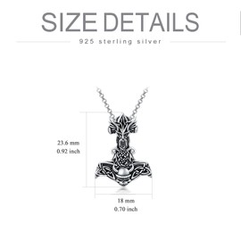 Norse Viking Mjolnir Thor Hammer Urn Necklace for Ashes Odin Celtic Knot Cremation Jewelry with Skull Pendant Keepsake Jewelry for Men Women Gifts