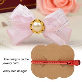TOPINCN 100 Pieces Hair Clip Display Cards, Headdress Display Cards, Hair Bow Holder Cards, Hair Clips, Trading Box, DIY Bow Hairpin, Jewellery Packaging Card