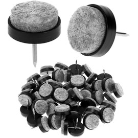 QWORK® 50 PCS 22mm Furniture Felt Pads - Quiet Chair Glides with Hidden Nail Fixing - 4mm Thick Felt