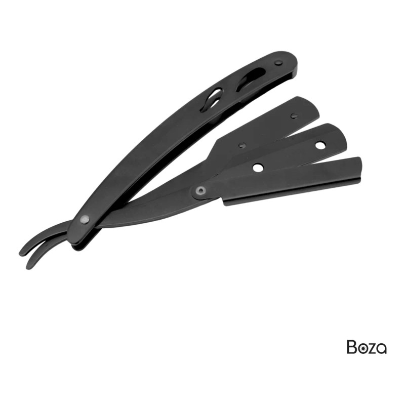 Boza Porta Navaja Barbero Acero Inox Negra Peluquero Uso Propio